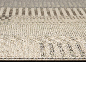 Trans Ocean Liora Manne Riviera Bands Indoor/Outdoor Area Rug - Stylish Geometric Design For Modern Spaces Natural Polypropylene Rva57684612