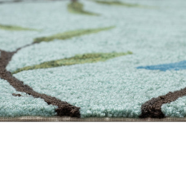 Trans Ocean Liora Manne Ravella Birds On Branches Indoor/Outdoor Area Rug - Whimsical Garden Decor Piece Blue Polypropylene,Acrylic Rvlr8227004