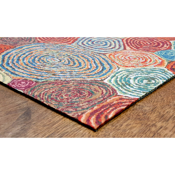 Trans Ocean Liora Manne Visions Iii Giant Swirls Indoor/Outdoor Area Rug - Durable, Artful Accent For Any Space Red Polyester Veb23310224