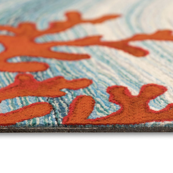 Trans Ocean Liora Manne Visions Iv Coral Reef 2' X 3' Indoor/Outdoor Area Rug - Stylish, Durable, Easy Care! Blue Polyester Vgh23325503