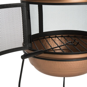 Safavieh LIMA Copper & Black Chiminea Fire Pit - Elegant, Compact Design for Cozy Outdoor Ambiance & Heat PIT1000A