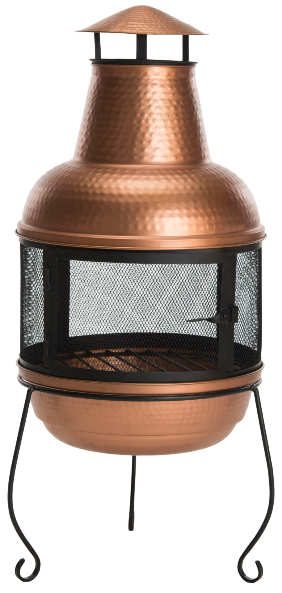 Safavieh LIMA Copper & Black Chiminea Fire Pit - Elegant, Compact Design for Cozy Outdoor Ambiance & Heat PIT1000A