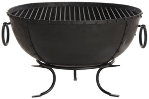 Safavieh BRAZIL Wood-Burning Fire Pit in Matte Black Iron – Roman-Inspired Design for Outdoor Ambiance & Warmth PIT1004A