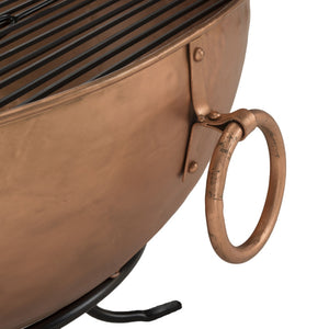 Safavieh BANGKOK Classic Wood-Burning Fire Pit - Elegant Copper & Black Iron Design for Outdoor Gatherings PIT1005A