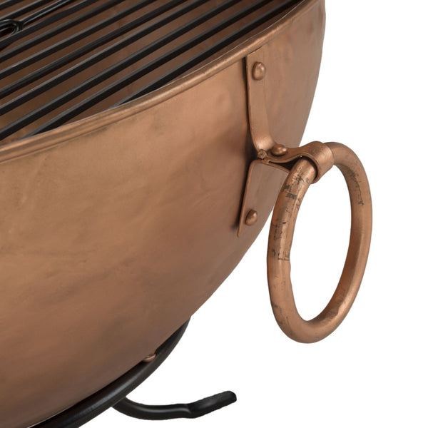 Safavieh BANGKOK Classic Wood-Burning Fire Pit - Elegant Copper & Black Iron Design for Outdoor Gatherings PIT1005A
