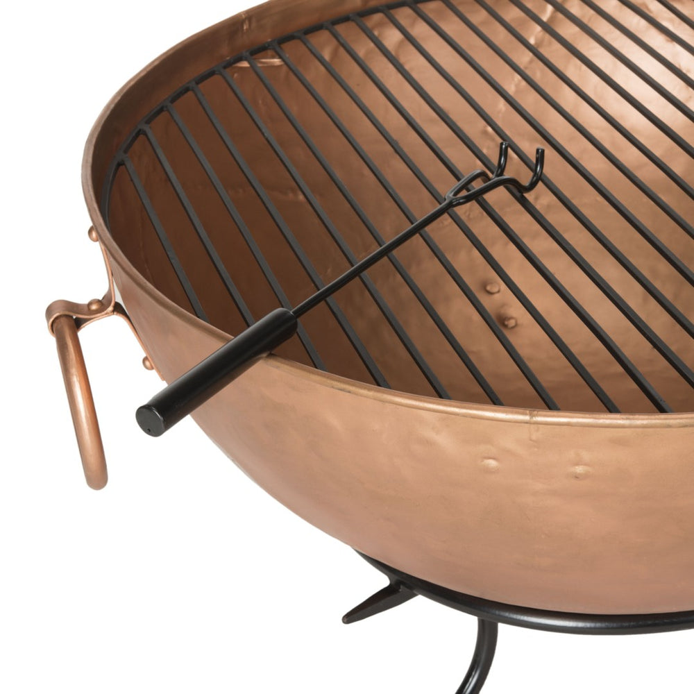 Safavieh BANGKOK Classic Wood-Burning Fire Pit - Elegant Copper & Black Iron Design for Outdoor Gatherings PIT1005A
