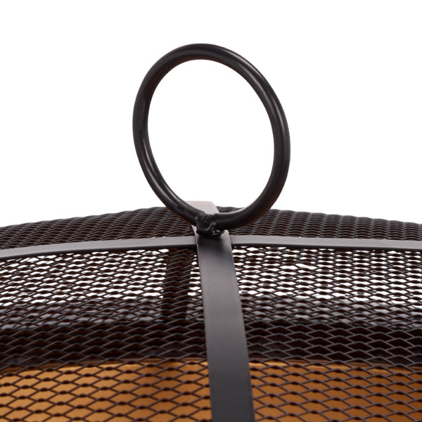 Safavieh JAMACIA Fire Pit - Rustic Copper & Black, Lattice Bowl, Spark Screen for Cozy Outdoor Gatherings PIT1007A