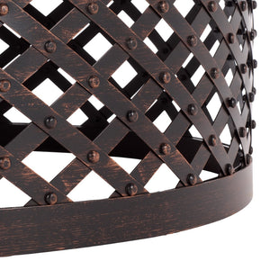 Safavieh JAMACIA Fire Pit - Rustic Copper & Black, Lattice Bowl, Spark Screen for Cozy Outdoor Gatherings PIT1007A
