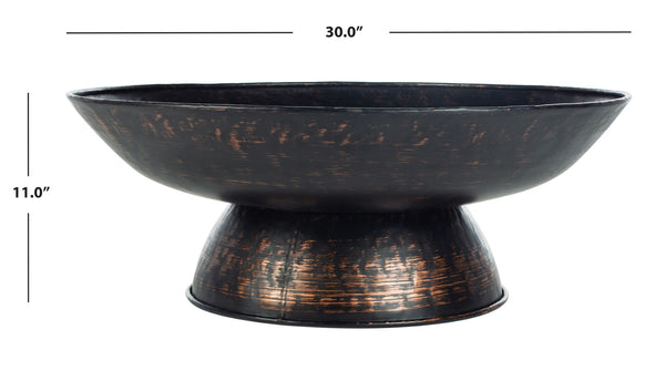 Safavieh GRENADA Fire Pit in Sturdy Black Metal - Stylish 30" Wood-Burning Design for Outdoor Gatherings PIT1013A