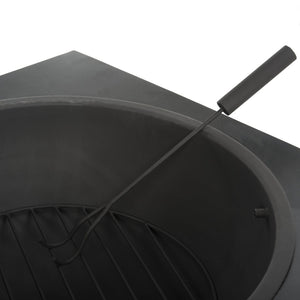 Safavieh LEROS Modern Square Fire Pit in Black Steel - Stylish, Durable & Perfect for Outdoor Entertaining PIT2002A