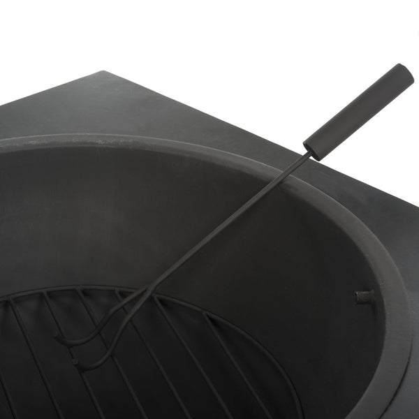 Safavieh LEROS Modern Square Fire Pit in Black Steel - Stylish, Durable & Perfect for Outdoor Entertaining PIT2002A