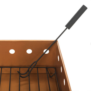 Safavieh WYATT Modern Square Fire Pit in Black & Copper with Safe Removable Screen & Log Tongs for Outdoors PIT2004A