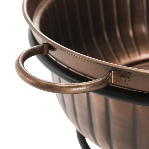 Safavieh NAKA Beverage Tub Stand - Vintage-Inspired Antique Copper & Matte Black - Stylish Outdoor Entertaining PIT2006A