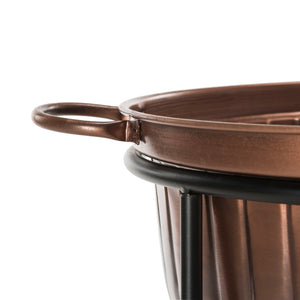 Safavieh NAKA Beverage Tub Stand - Vintage-Inspired Antique Copper & Matte Black - Stylish Outdoor Entertaining PIT2006A