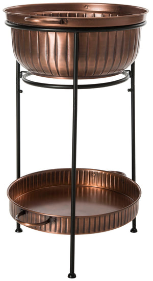 Safavieh NAKA Beverage Tub Stand - Vintage-Inspired Antique Copper & Matte Black - Stylish Outdoor Entertaining PIT2006A
