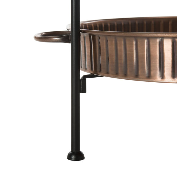 Safavieh NAKA Beverage Tub Stand - Vintage-Inspired Antique Copper & Matte Black - Stylish Outdoor Entertaining PIT2006A