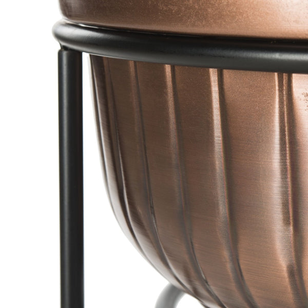 Safavieh NAKA Beverage Tub Stand - Vintage-Inspired Antique Copper & Matte Black - Stylish Outdoor Entertaining PIT2006A