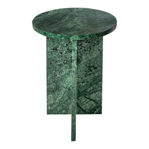 Moe's Home Grace Sculptural Accent Table In Elegant Marble For Effortless Calm And Versatile Living Spaces Green Solid Marble Pj-1021-16