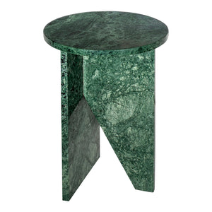 Moe's Home Grace Sculptural Accent Table In Elegant Marble For Effortless Calm And Versatile Living Spaces Green Solid Marble Pj-1021-16