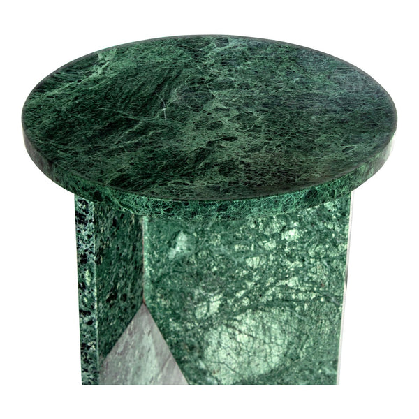 Moe's Home Grace Sculptural Accent Table In Elegant Marble For Effortless Calm And Versatile Living Spaces Green Solid Marble Pj-1021-16
