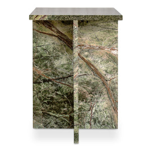 Moe's Home Blair Accent Table - Stunning Marble Design With Unique Veining For Indoor And Outdoor Elegance Green Rainforest Green Marble Pj-1024-27