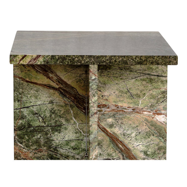 Moe's Home Blair Accent Table - Stunning Marble Design With Unique Veining For Indoor And Outdoor Elegance Green Rainforest Green Marble Pj-1024-27