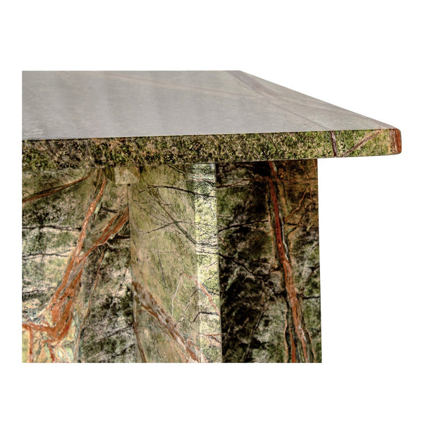 Moe's Home Blair Accent Table - Stunning Marble Design With Unique Veining For Indoor And Outdoor Elegance Green Rainforest Green Marble Pj-1024-27