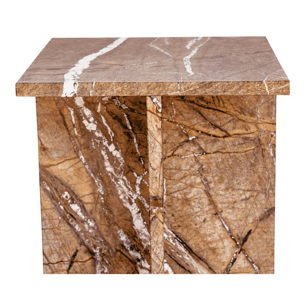 Moe's Home Blair Accent Table - Stunning Marble Design With Unique Veining For Indoor And Outdoor Elegance Gold Golden Forest Marble Pj-1024-32