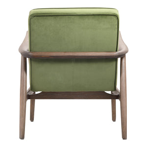 Moe's Home Anderson Armchair: Luxurious Dark Velvet Upholstery With Tufted Seating And Solid Ash Wood Frame Green Upholstery, 100% Polyester Fiber,Ash Wood Frame Pk-1098-27