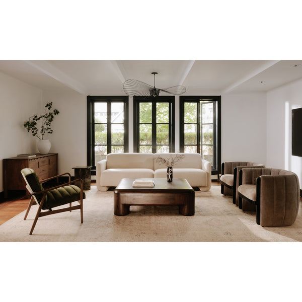 Moe's Home Anderson Armchair: Luxurious Dark Velvet Upholstery With Tufted Seating And Solid Ash Wood Frame Green Upholstery, 100% Polyester Fiber,Ash Wood Frame Pk-1098-27