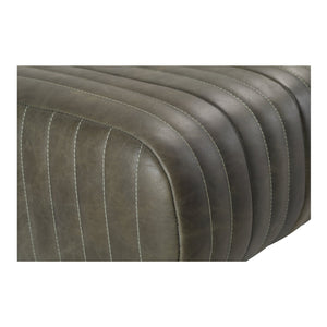 Moe's Home Endora Bench: Timeless Elegance With Luxurious Top-grain Leather And Sleek Brass Legs For Any Space Green Upholstery, Top Grain Leather,Iron Legs Pk-1105-16