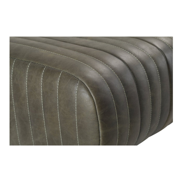 Moe's Home Endora Bench: Timeless Elegance With Luxurious Top-grain Leather And Sleek Brass Legs For Any Space Green Upholstery, Top Grain Leather,Iron Legs Pk-1105-16