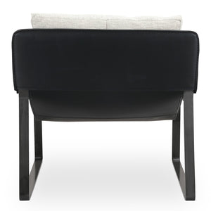 Moe's Home Connor Club Chair With Sleek Iron Frame And Luxurious Feather-filled Cushion For Ultimate Comfort White Upholstery, 100% Polyester Fiber,Iron Frame Pk-1110-37