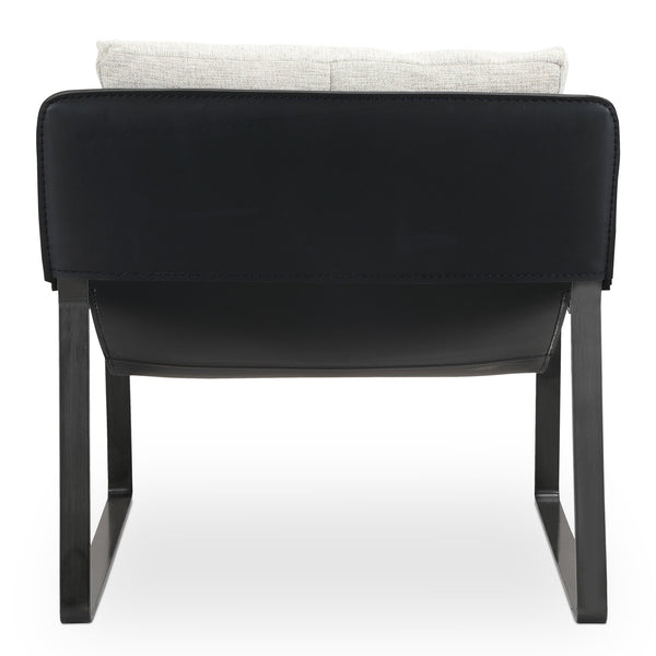 Moe's Home Connor Club Chair With Sleek Iron Frame And Luxurious Feather-filled Cushion For Ultimate Comfort White Upholstery, 100% Polyester Fiber,Iron Frame Pk-1110-37