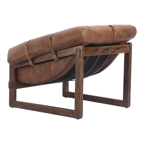 Moe's Home Bellos Accent Chair - Luxurious Mid-century Design In Top-grain Leather For Ultimate Comfort And Style Brown Upholstery, Top Grain Leather,Solid Rubberwood Frame Pk-1112-14