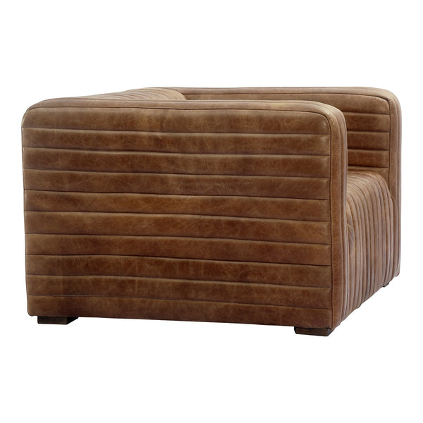 Moe's Home Castle Chair: Indulge In Premium Top-grain Leather Comfort With Solid Wood Frame & Spring Support Cushions Brown Upholstery, Top Grain Leather,Plywood Frame Pk-1113-14