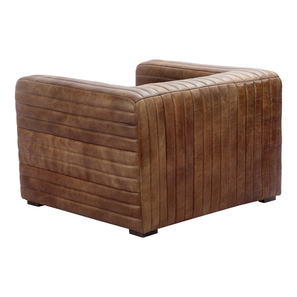 Moe's Home Castle Chair: Indulge In Premium Top-grain Leather Comfort With Solid Wood Frame & Spring Support Cushions Brown Upholstery, Top Grain Leather,Plywood Frame Pk-1113-14