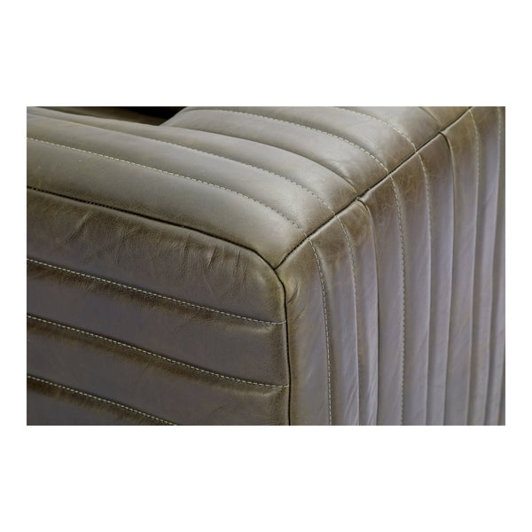 Moe's Home Castle Chair: Indulge In Premium Top-grain Leather Comfort With Solid Wood Frame & Spring Support Cushions Green Upholstery, Top Grain Leather,Plywood Frame Pk-1113-16