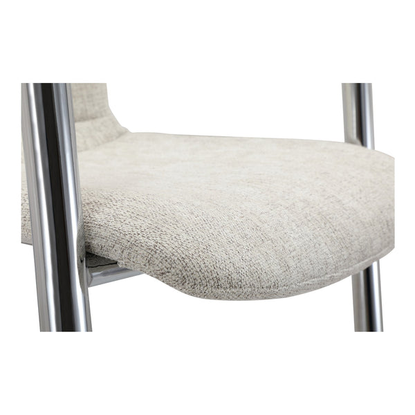 Moe's Home Freeman Chrome Frame Counter Stool Set - Modern Industrial Design With Easy-clean Upholstery White Upholstery, 100% Polyester Fibre,Chrome Iron Frame Pk-1115-37