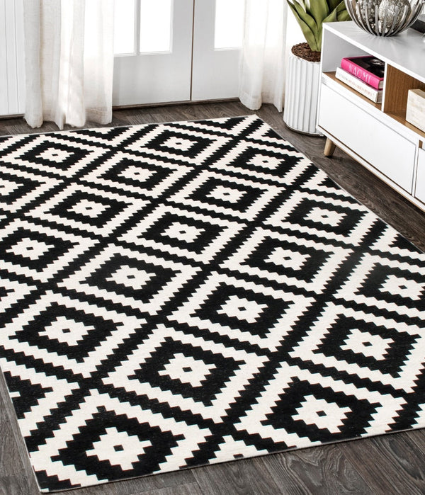 Pasargad Home Palermo Collection Geometric Power Loomed Area Rug, Soft & Durable Reversible Design   Pk-5003 5x8