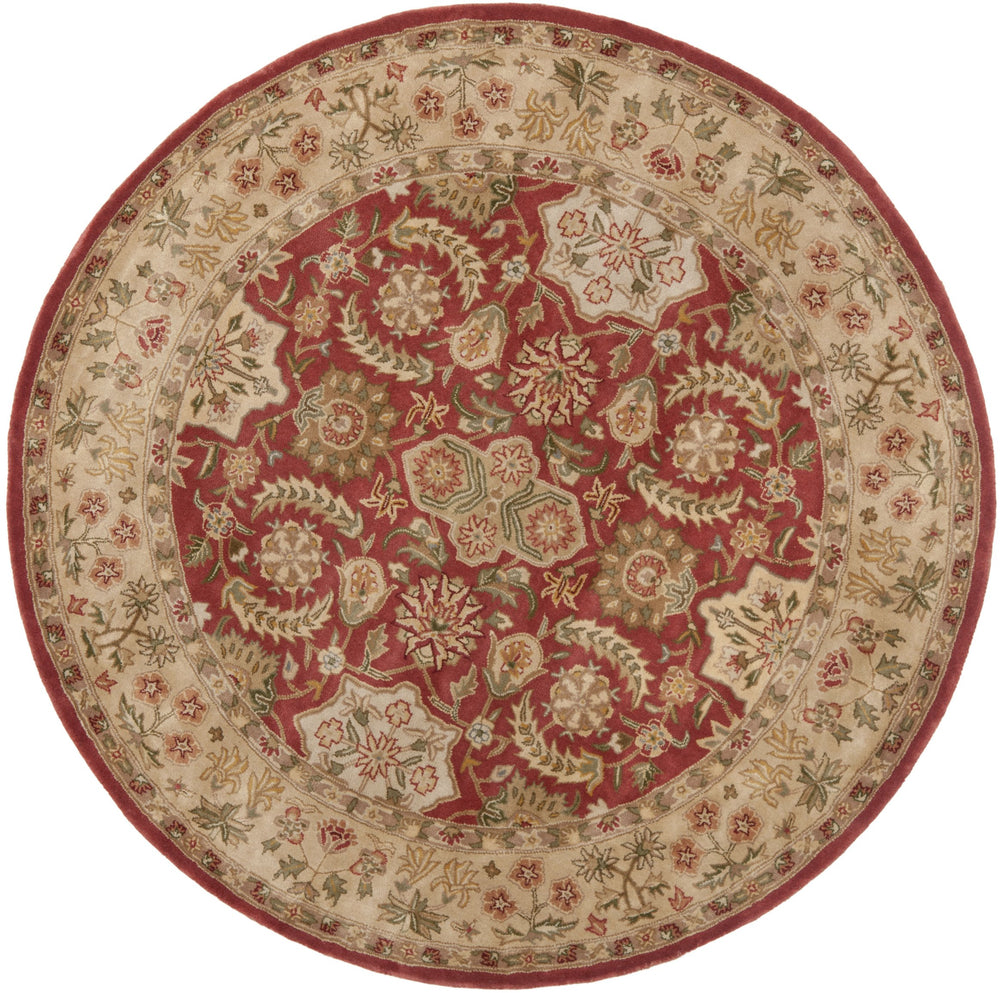 Safavieh Persian Legend 6' Round Area Rug - Luxurious Red & Ivory Wool, Timeless Floral Design For Elegance Red ,Ivory Wool Pile Pl170f-6r