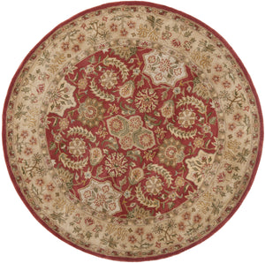 Safavieh Persian Legend 6' Round Area Rug - Luxurious Red & Ivory Wool, Timeless Floral Design For Elegance Red ,Ivory Wool Pile Pl170f-6r