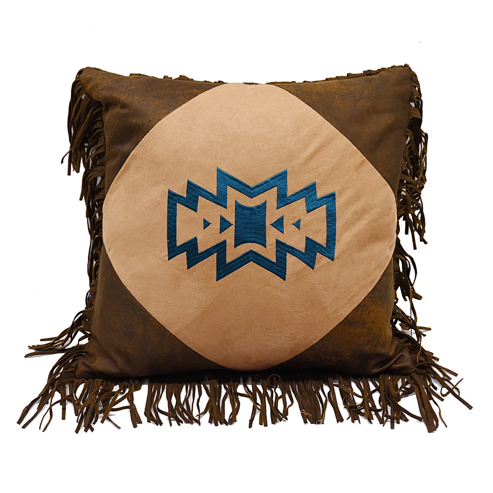 Hiend Accents Southwest Embroidered Native American Throw Pillow With Fringe Trim For Chic Home Decor Style Multi Shell, 100% Polyester,Fill, 100% Polyester Pl3149