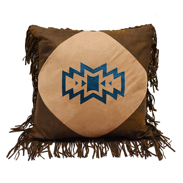 Hiend Accents Southwest Embroidered Native American Throw Pillow With Fringe Trim For Chic Home Decor Style Multi Shell, 100% Polyester,Fill, 100% Polyester Pl3149