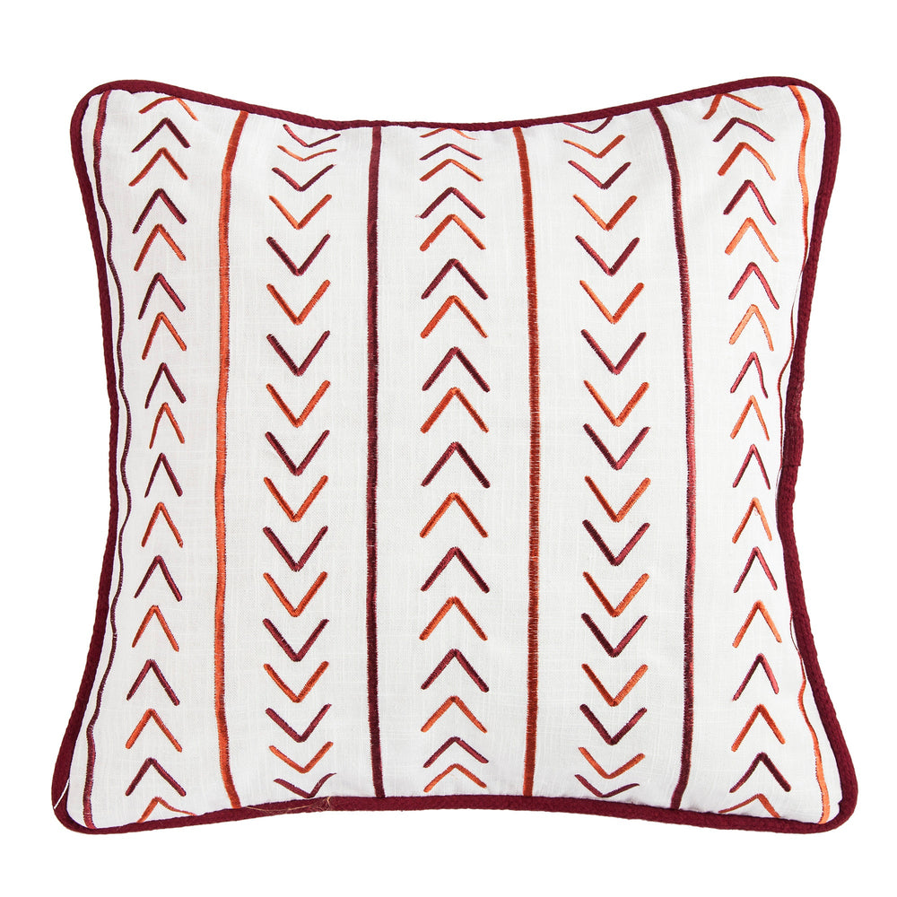 Hiend Accents Solace Embroidered Throw Pillow - Modern Southwestern Design For Elegant Home Decor Enhancement  Shell, 100% Polyester,Filling, 100% Waterfowl Feathers Pl3153