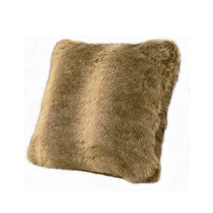 Hiend Accents Faux Wolf Fur Throw Pillow - Luxurious Rustic Accent For Cozy Living Spaces With Plush Comfort Tan Shell, 82% Acrylic,18% Polyester,Fill, 100% Waterfowl Feathers Pl4001-os-wf