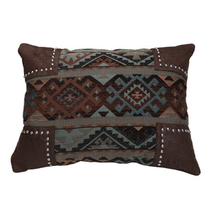 Hiend Accents Del Rio Scalloped Chenille Oblong Pillow – Elevate Your Decor With Southwestern Chic And Elegance Brown,Navy Shell, 100% Polyester,Fill, 100% Polyester Pl4103