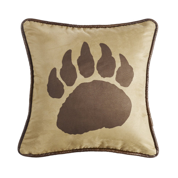 Hiend Accents Faux Suede Bear Claw Reversible Pillow - Elevate Your Décor With Rustic Charm And Stylish Comfort Tan,Brown Shell, 100% Polyester. Filling, 100% Polyester Pl4107