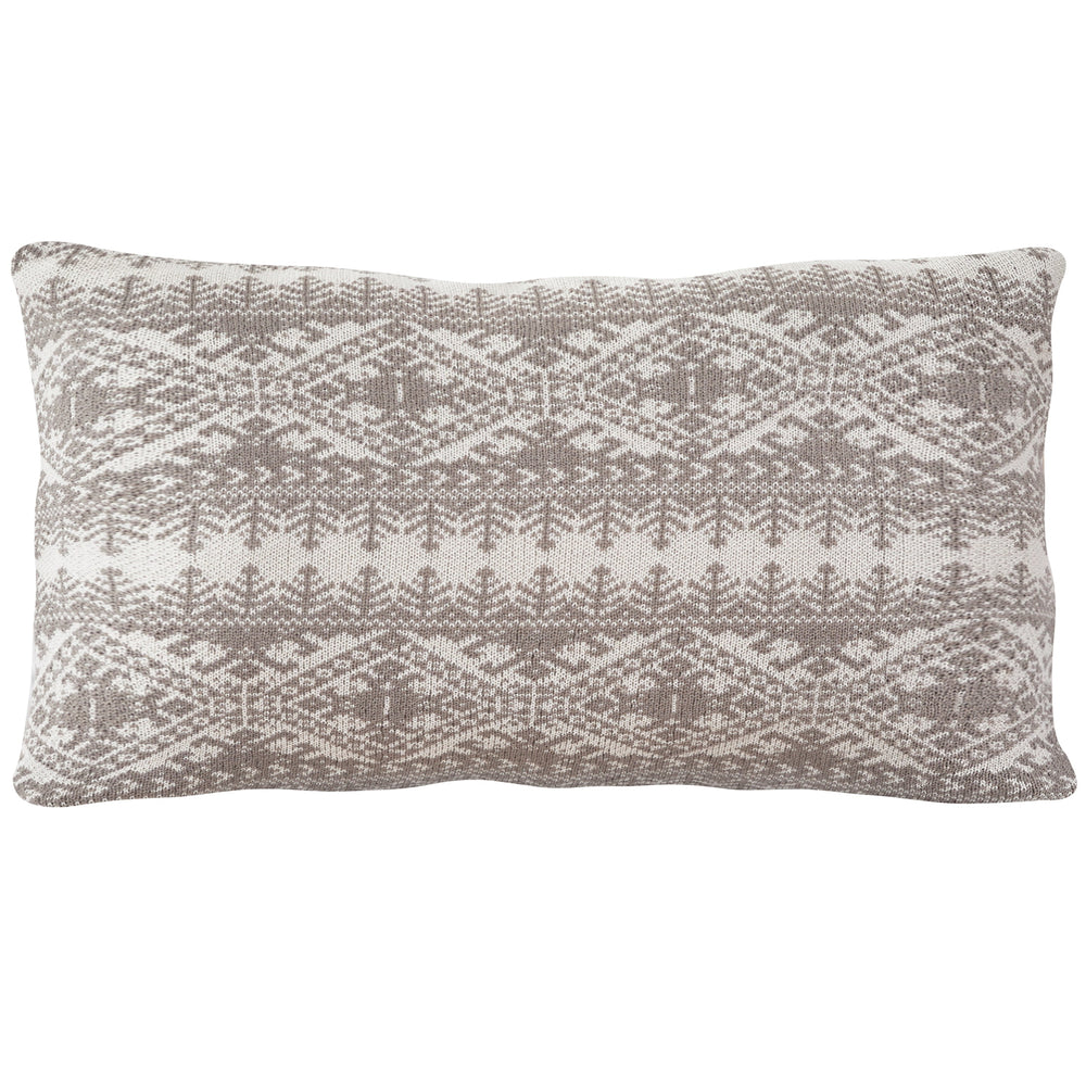 Hiend Accents Fair Isle Knit Body Pillow - Cozy Lodge-inspired Design With Rustic Elegance For Your Living Space Taupe Shell, 100% Acrylic,Fill, 100% Waterfowl Feathers Pl5002-ls-tp