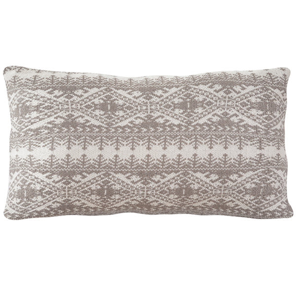 Hiend Accents Fair Isle Knit Body Pillow - Cozy Lodge-inspired Design With Rustic Elegance For Your Living Space Taupe Shell, 100% Acrylic,Fill, 100% Waterfowl Feathers Pl5002-ls-tp